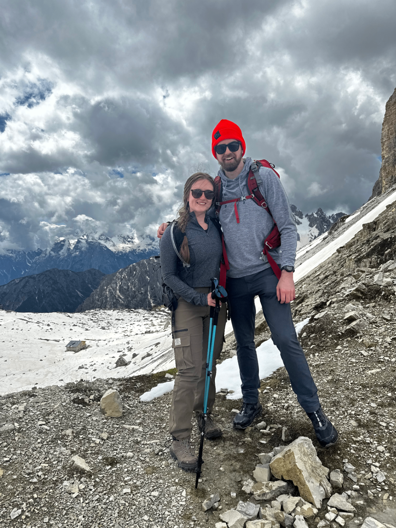 Patrick and a friend geared up for a backpacking trip